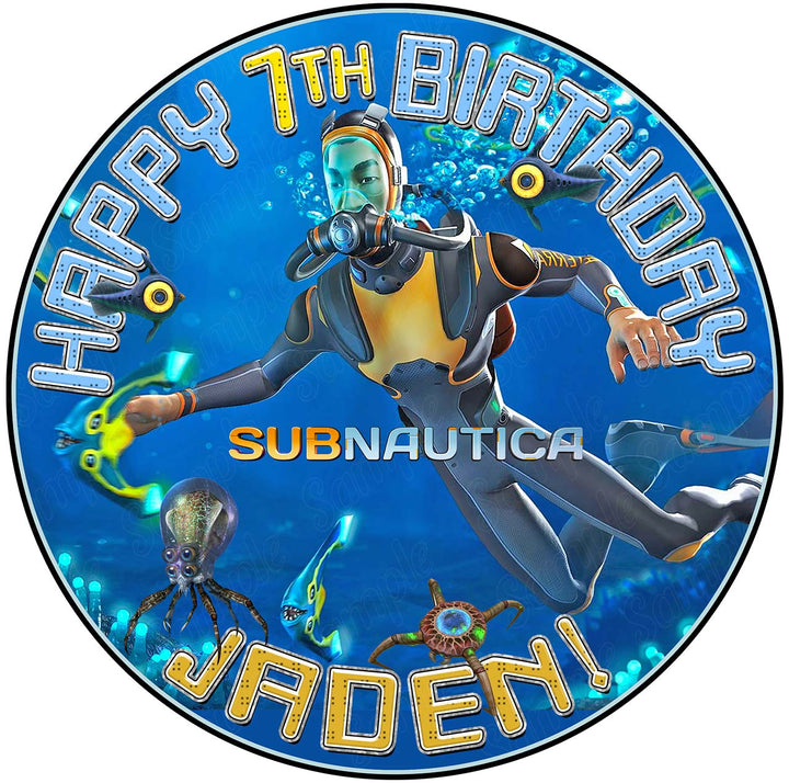 Subnautica Rd Edible Cake Toppers Round