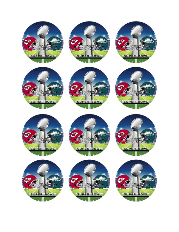 Super Bowl Edible Cupcake Toppers