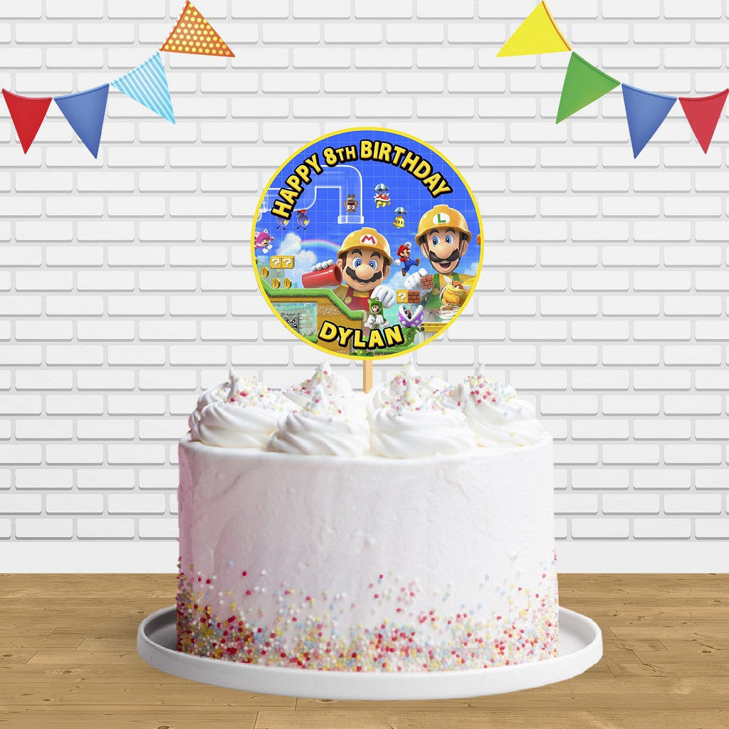 Super Mario Maker Cake Topper Centerpiece Birthday Party Decorations