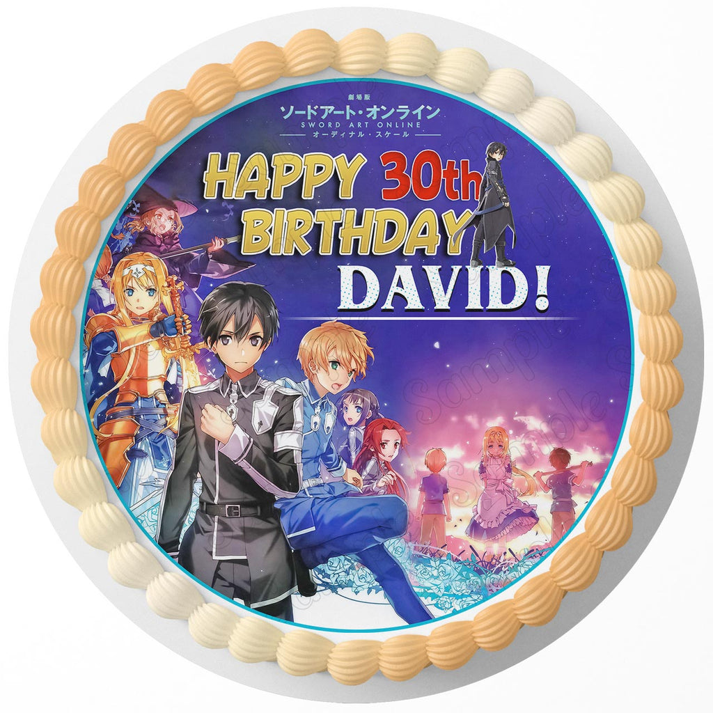 Sword Art Online Edible Cake Toppers Round
