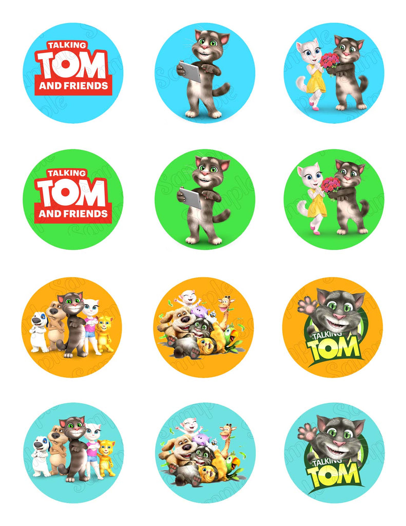 Talking Tom And Friends Edible Cupcake Toppers