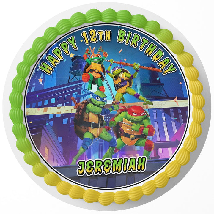 Teenage Mutant Ninja Turtles Mutant Mayhem Rd Edible Cake Toppers Round