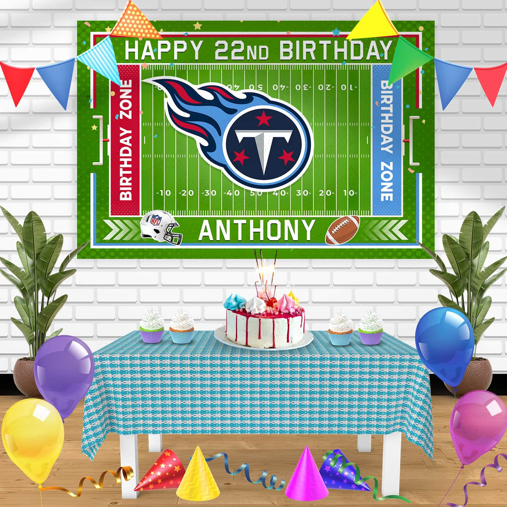 Tennessee Titans Birthday Banner Personalized Party Backdrop