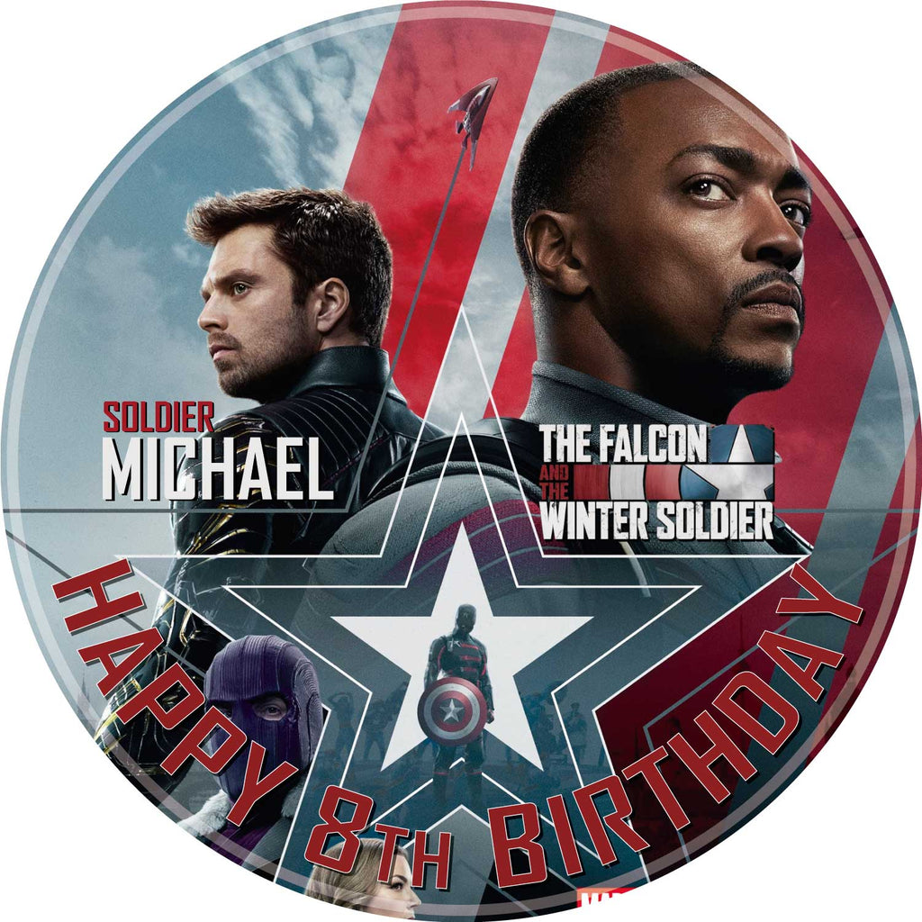 The Falcon And The Winter Soldier Edible Cake Toppers Round