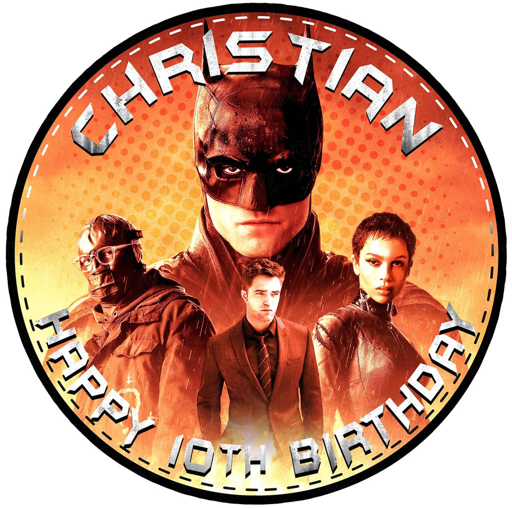 The Batman 2022 Movie RD Edible Cake Toppers Round