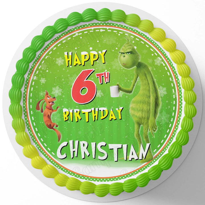 The Grinch Kids Edible Cake Toppers Round