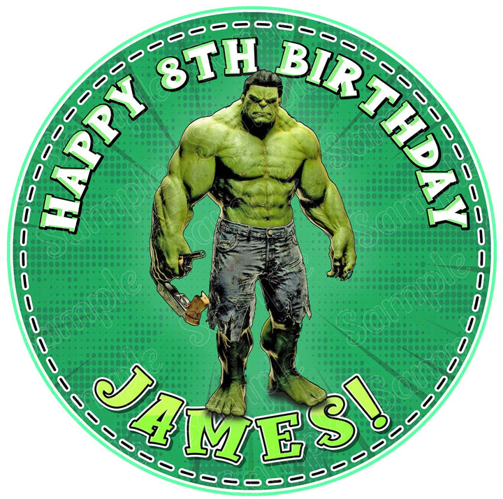 The Incredible Hulk Edible Cake Toppers Round