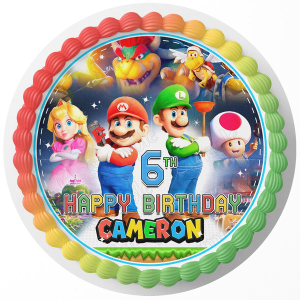 The Super Mario Bros Movie 2023 Toad Edible Cake Toppers Round