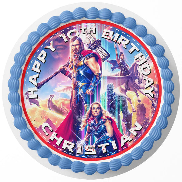 Thor Love and Thunder Round Edible Cake Toppers Round