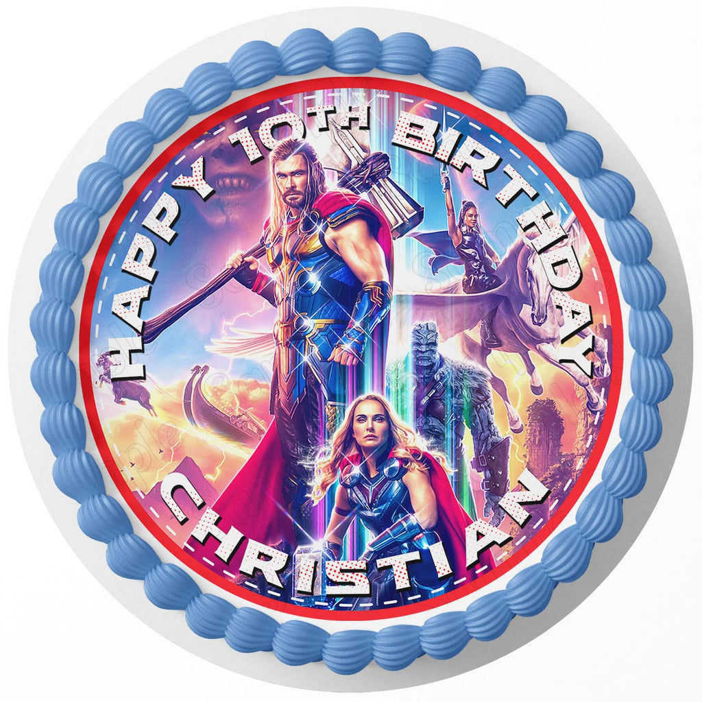 Thor Love and Thunder Round Edible Cake Toppers Round