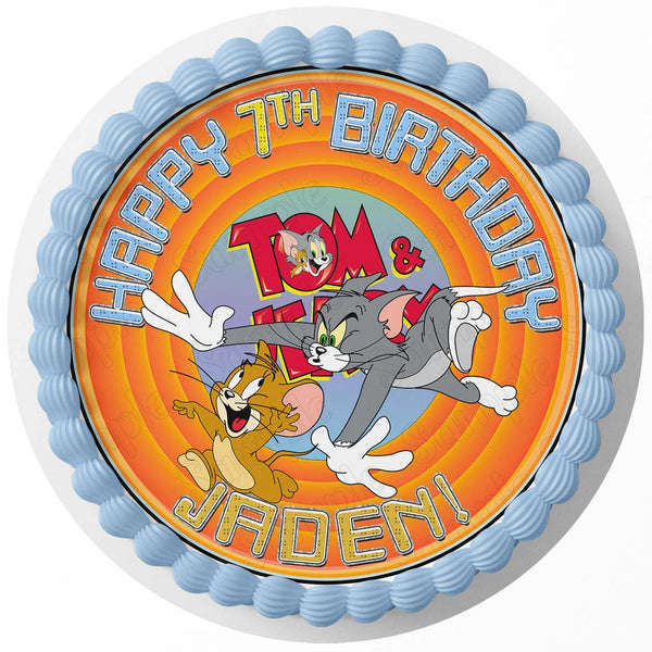 Tom And Jerry RD Edible Cake Toppers Round