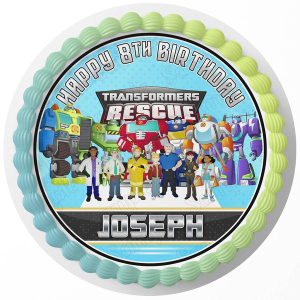 Transformer Rescue Bots Rd Edible Cake Toppers Round