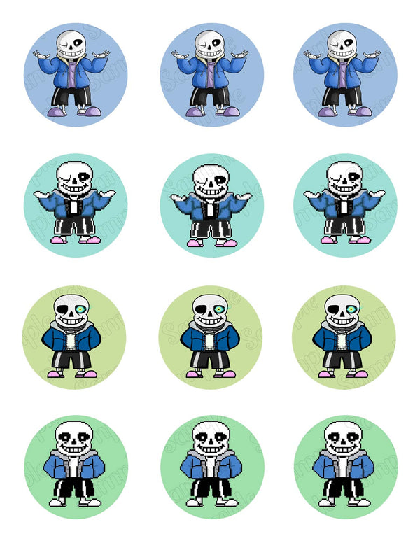 Undertale Sam Edible Cupcake Toppers