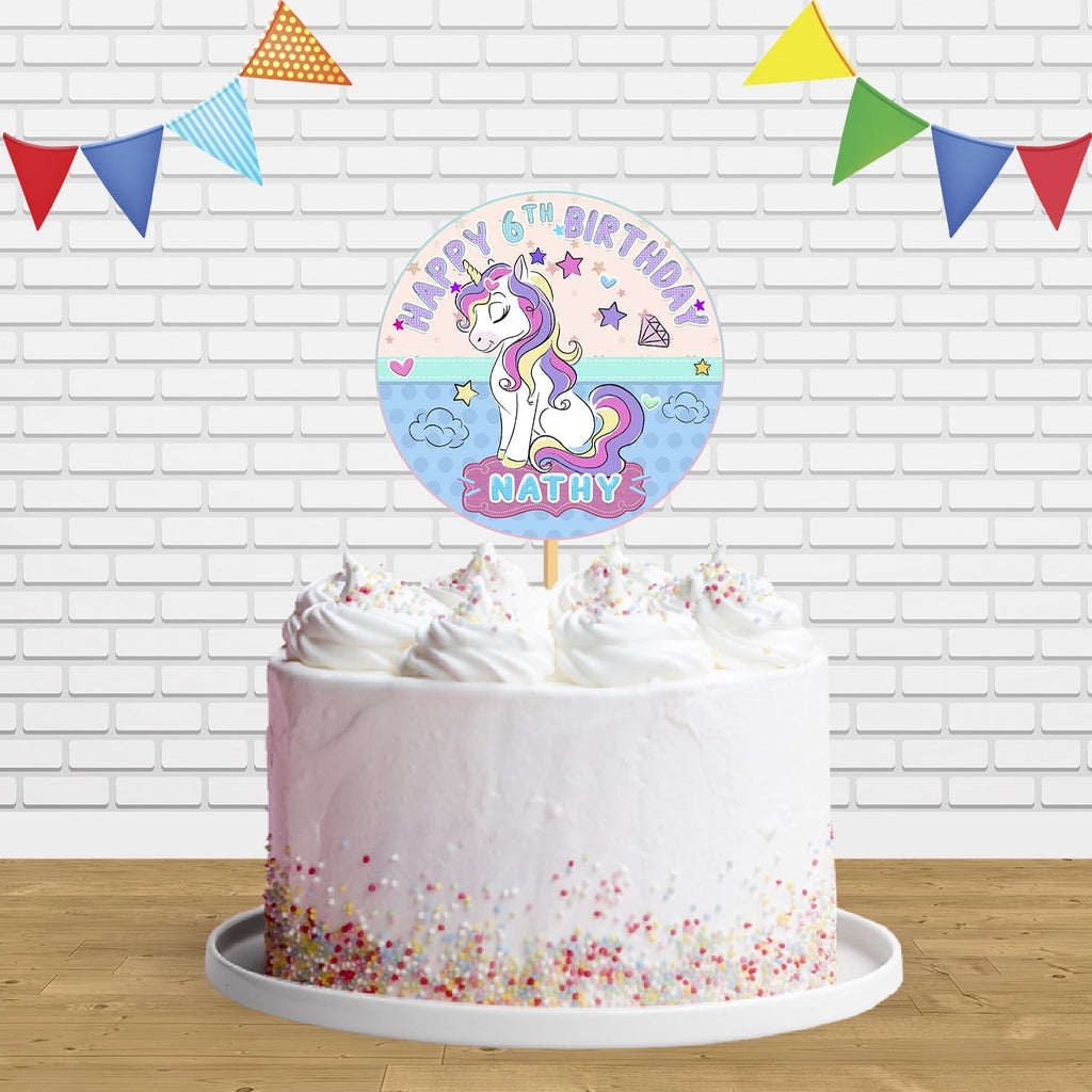 Unicorn Cute Girls Cake Topper Centerpiece Birthday Party Decorations