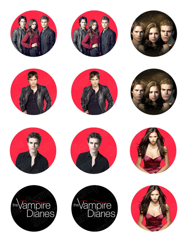 Vampire Diaries Edible Cupcake Toppers