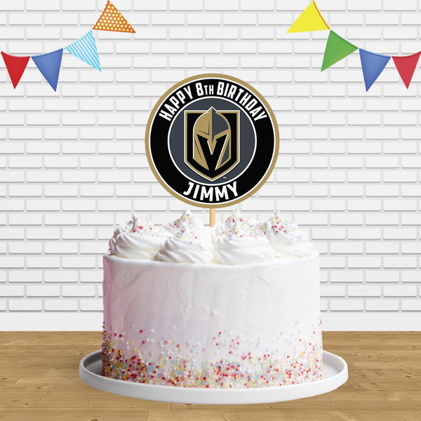 Vegas Golden Knights Cake Topper Centerpiece Birthday Party Decorations