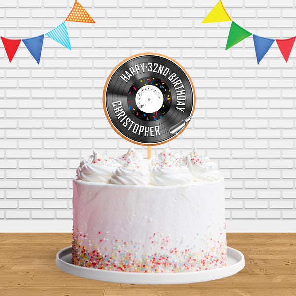 Vinyl Record Turntable Music Cake Topper Centerpiece Birthday Party Decorations