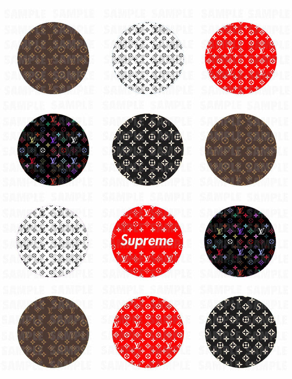 Louis Vuitton Supreme Edible Cupcake Toppers