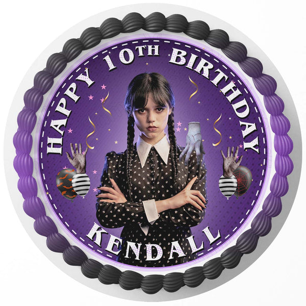 Wednesday Adams Netflix RD Edible Cake Toppers Round