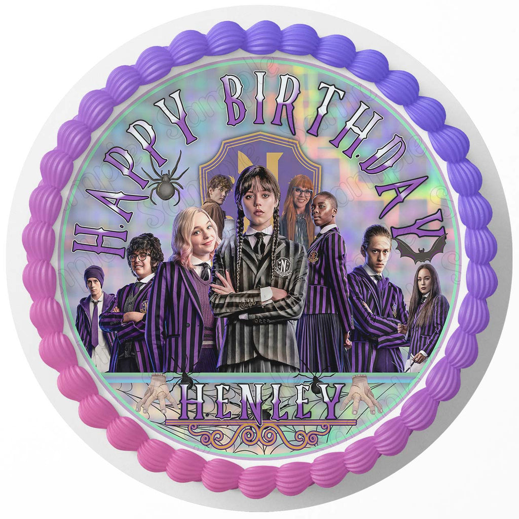 Wednesday Adams Edible Cake Toppers Round