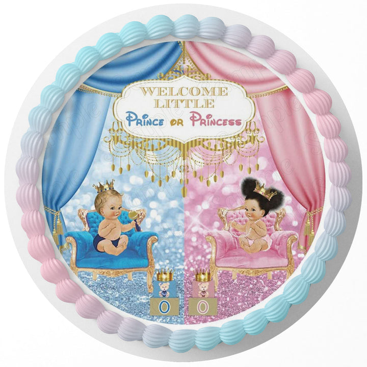 Welcome Little Prince Or Princess Edible Cake Toppers Round