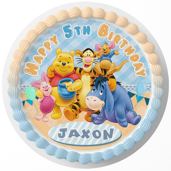 Winnie The Pooh Rd Edible Cake Toppers Round