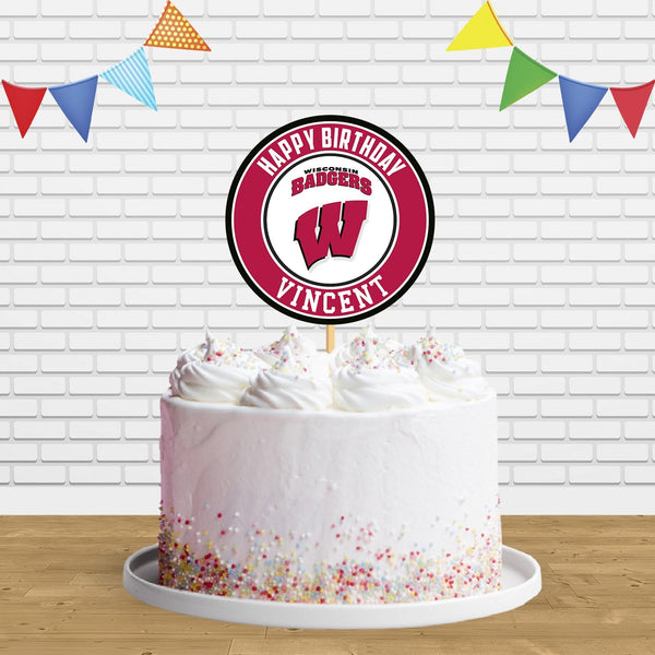 Wisconsin Badgers Cake Topper Centerpiece Birthday Party Decorations