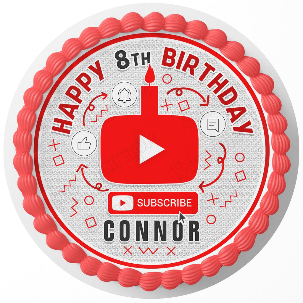 Youtube Edible Cake Toppers Round
